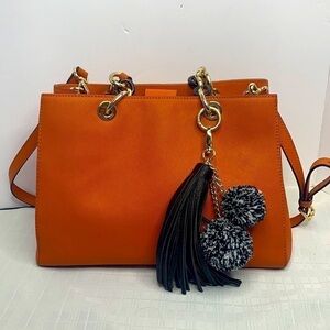 Michael Kors Teagen Small Satchel Crossbody Brown MK Signature Duffle